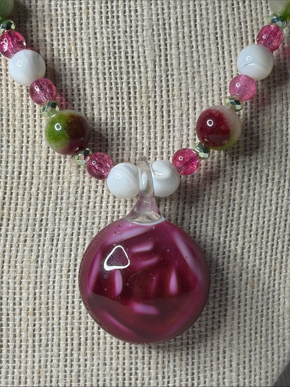 Handcrafted “The Watermelon Necklace” - Picture 2 of 5